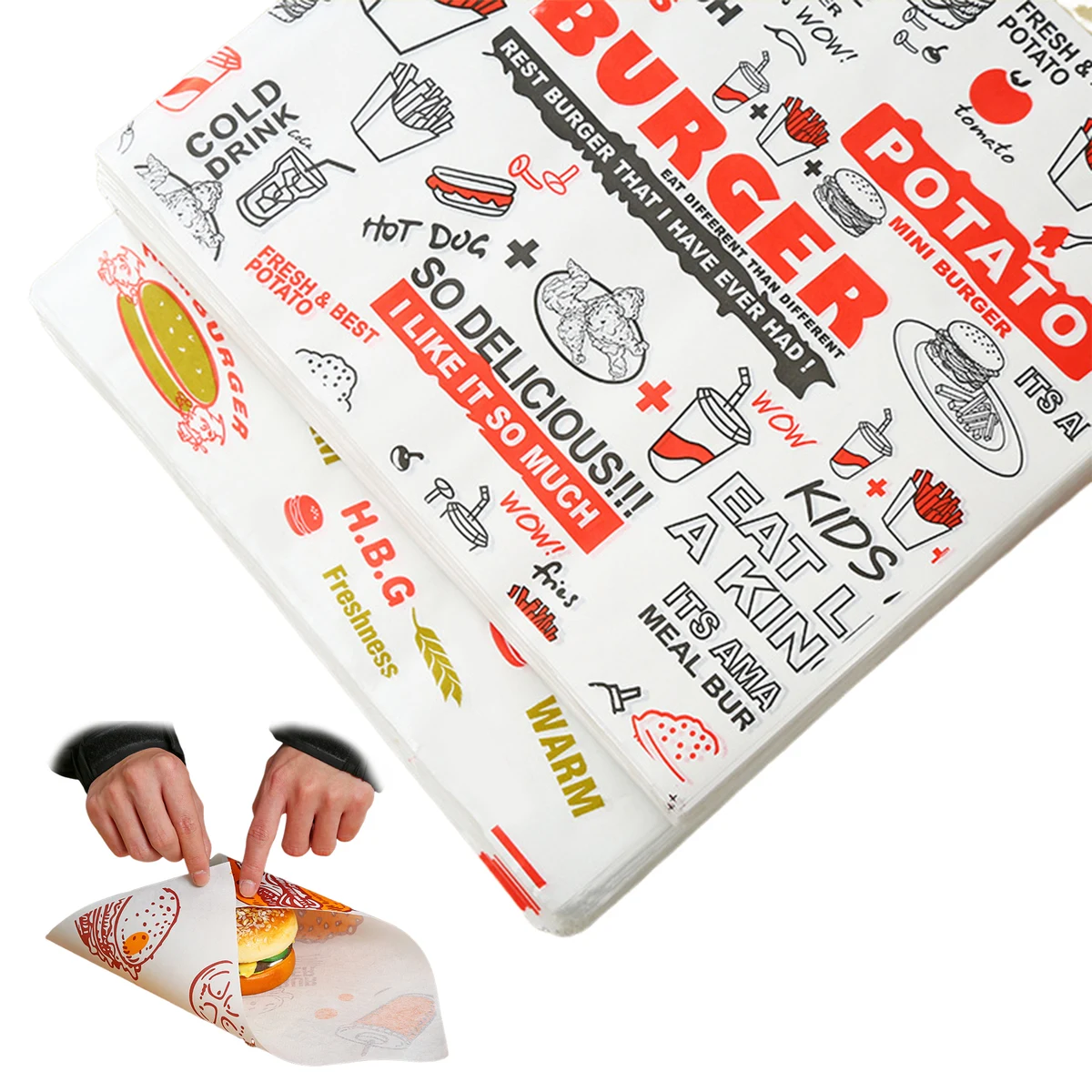 Food Grade Hamburger Wrapping Paper 12"x12" 1