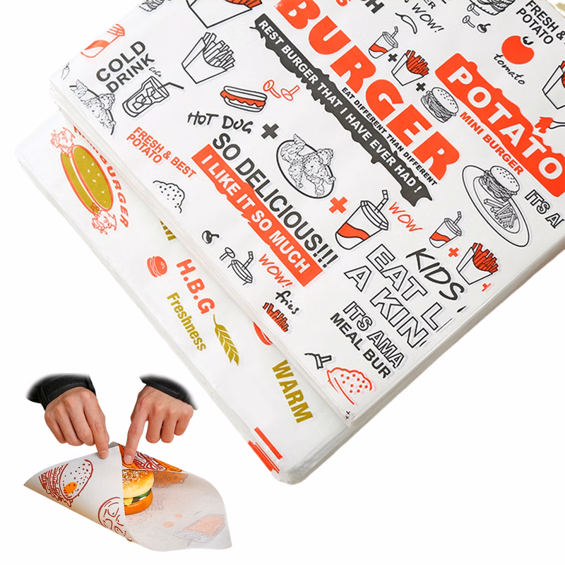 Food Grade Hamburger Wrapping Paper 12"x12"