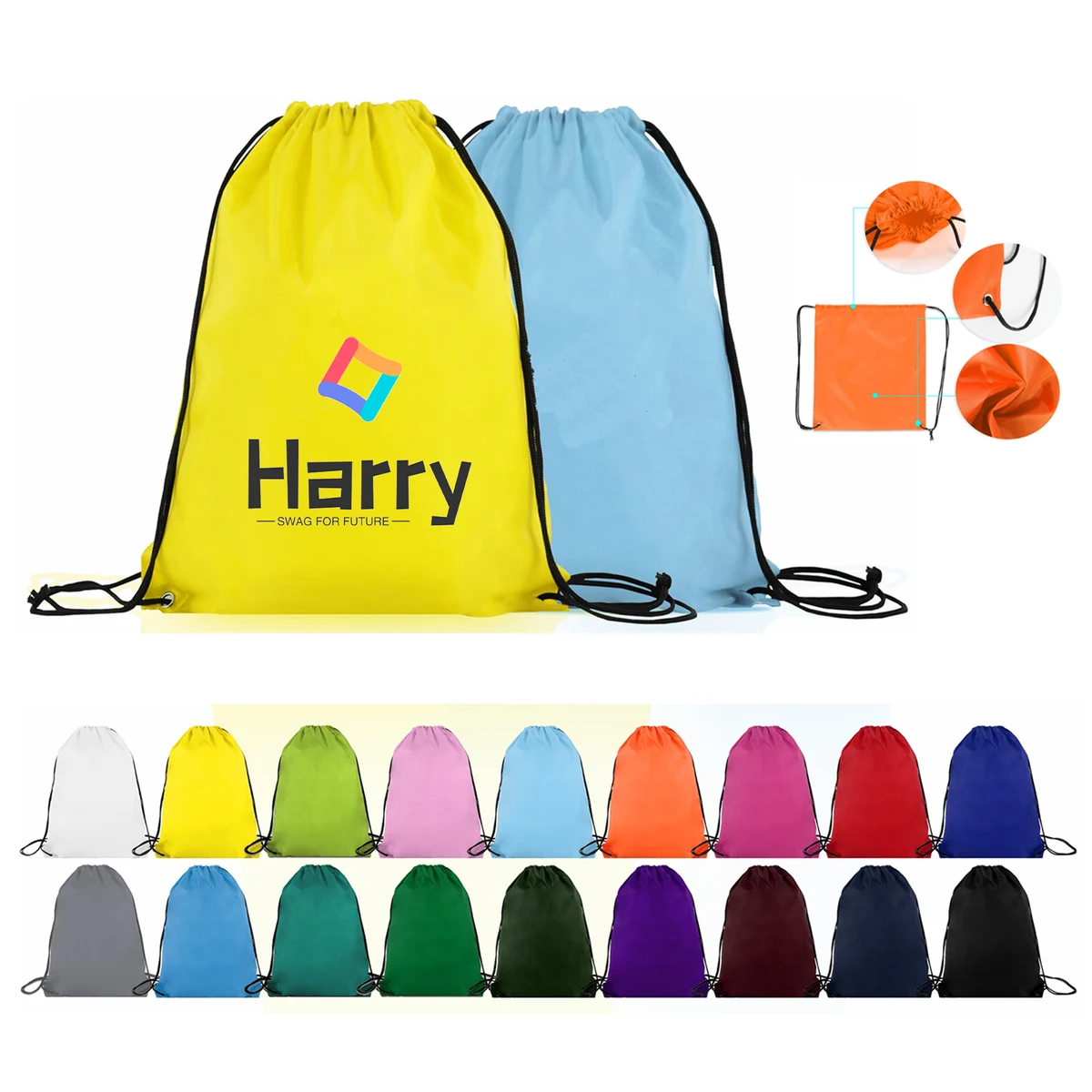 Multi-color Budget Drawstring Backpack 1