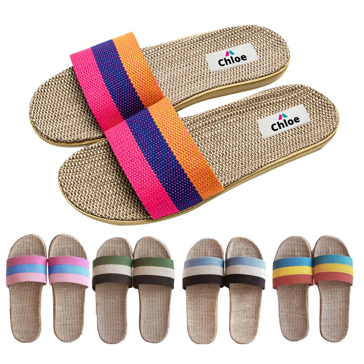 Fashion Unisex Linen Summer Skidproof Indoor Slippers 1
