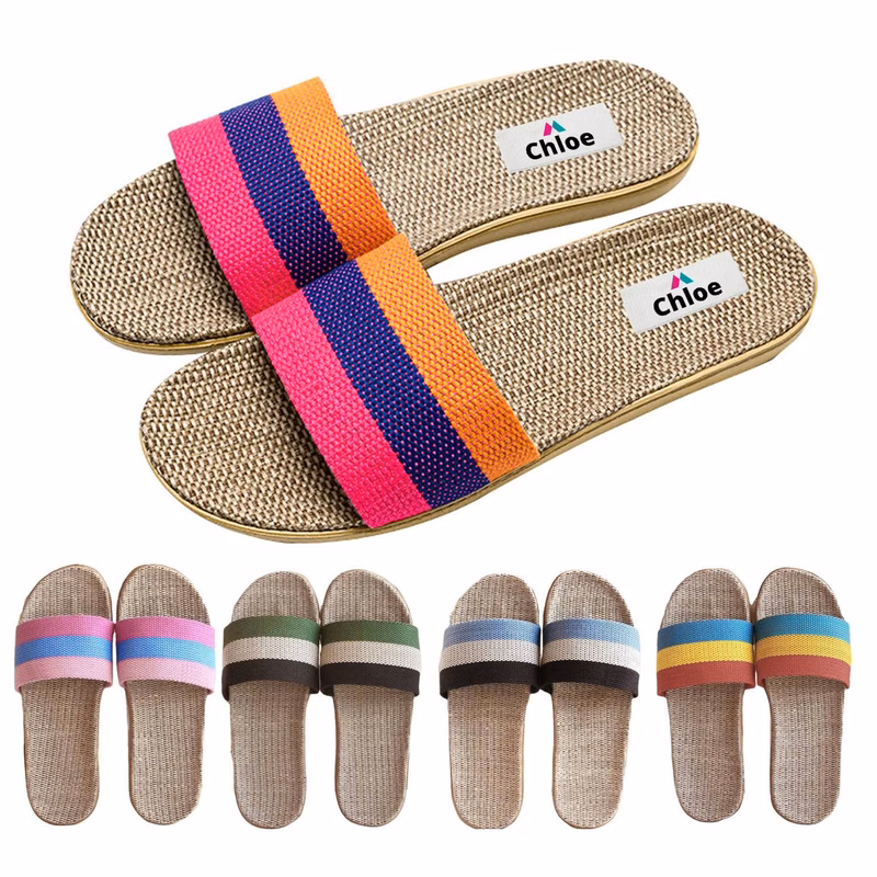Fashion Unisex Linen Summer Skidproof Indoor Slippers