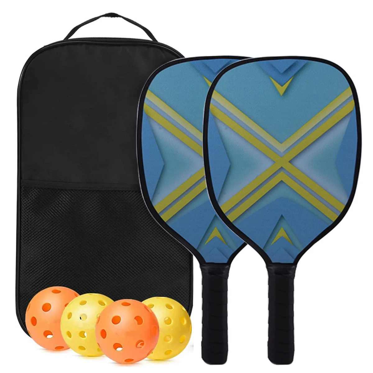 Wooden Pickleball Racket Paddle & Ball Set w/ Carrying bag 1