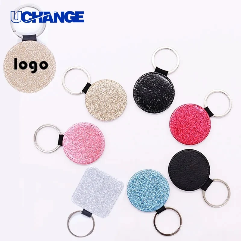 PU Leather Round Keychain Minimalist Key Accessory 1