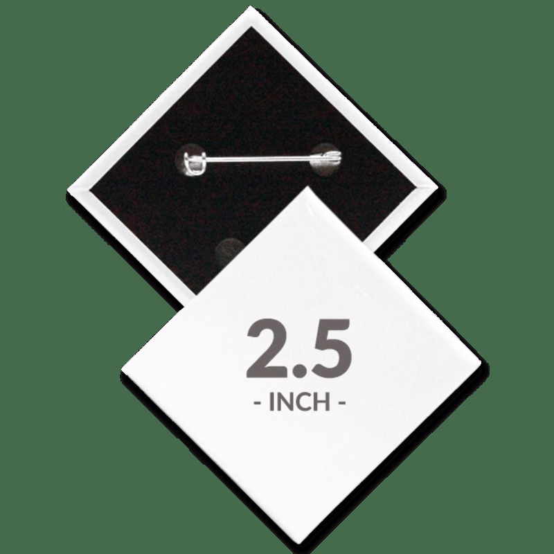 2.5 X 2.5 Inch Diamond Custom Buttons