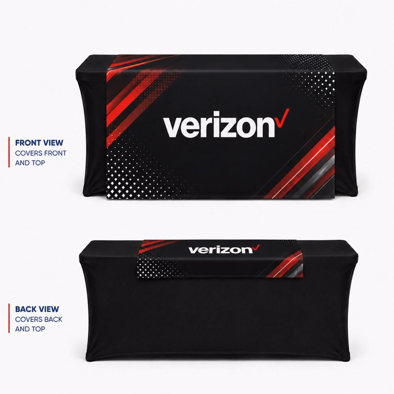 Sublimated Wider Table Runner, 60x60, Covers Front and Top of the table