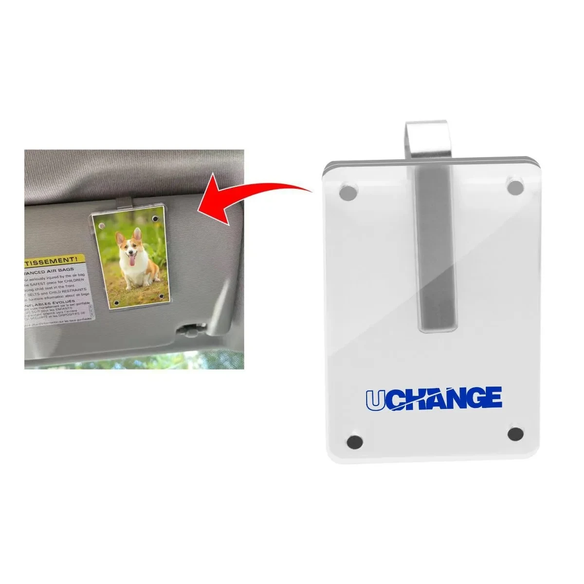 Acrylic Sun Visor Photo Frame Clip 1