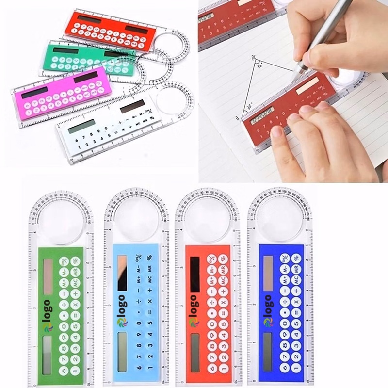 Multifunctional Solar Calculator Ruler MOQ 50pcs