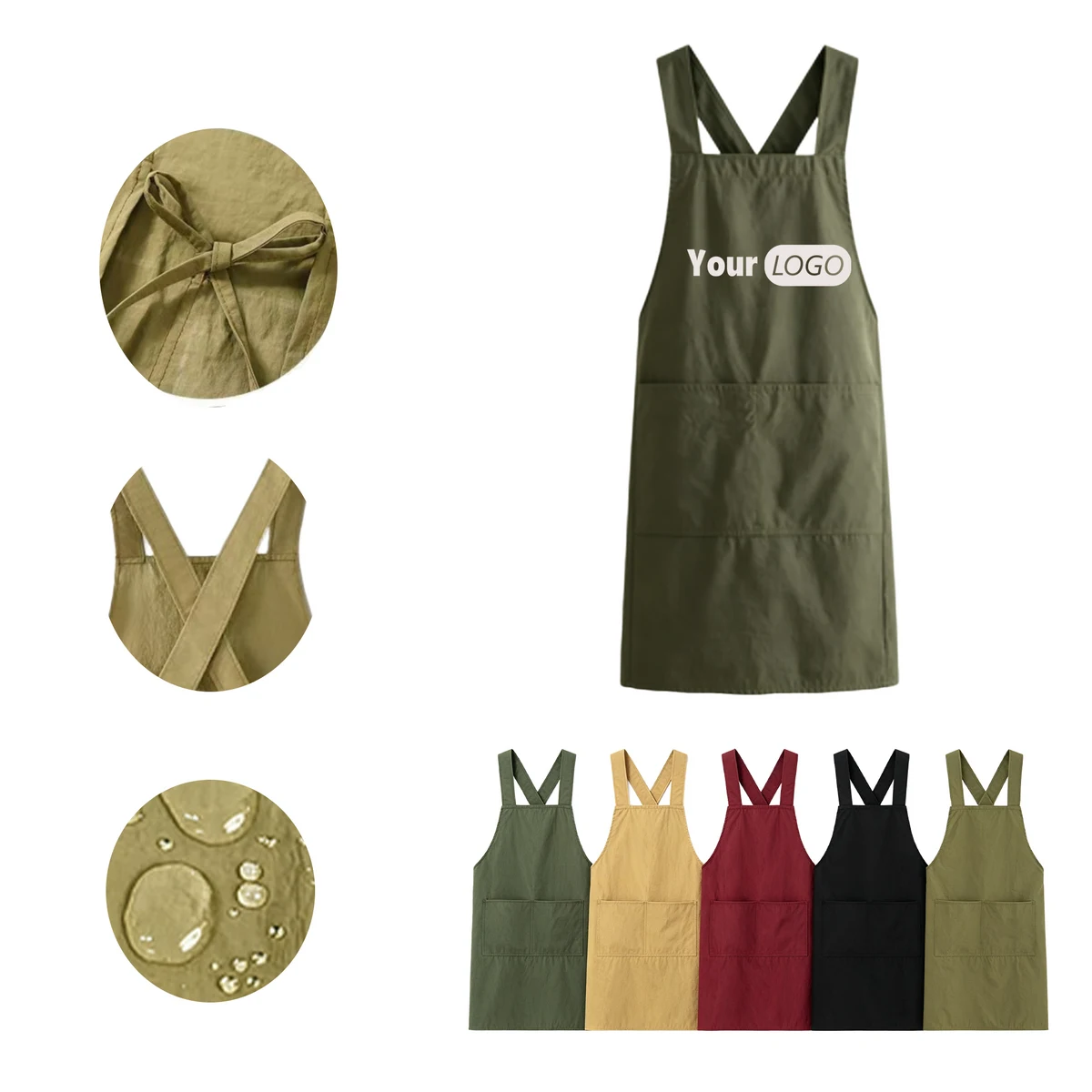 24.8 x 34.6 Inch Water Resistant Cross Back Apron 1