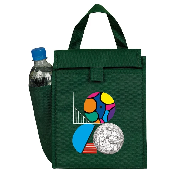 Non Woven Insulated Lunch Bag w/Bottle Pocket 1