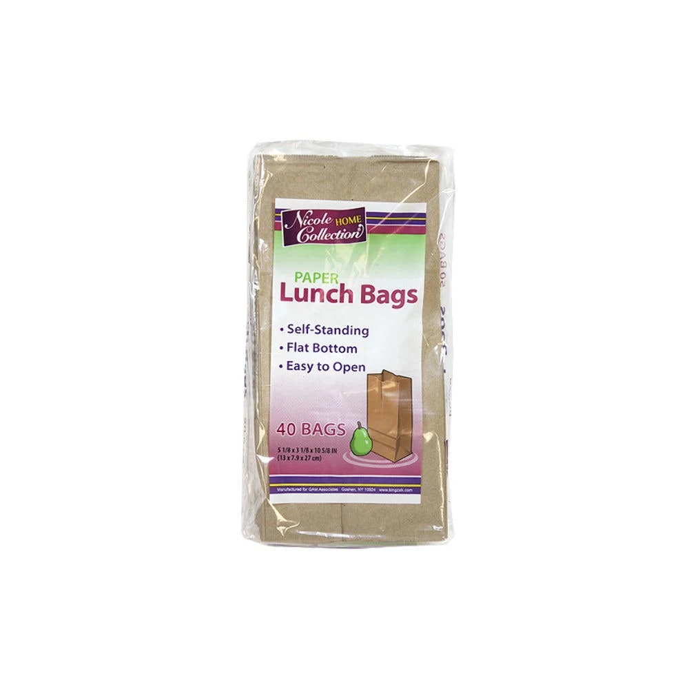 Paper Lunch Bags - 40-Packs Natural Color 1