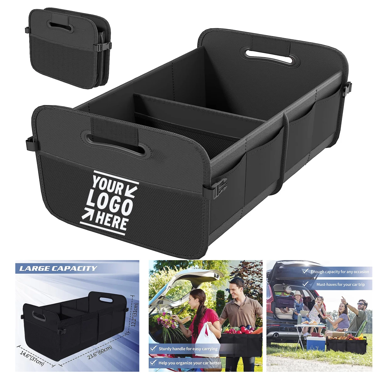 Car Trunk Collapsible Cargo Storage Organizer with 11 Pockets Reinforced Handles 1