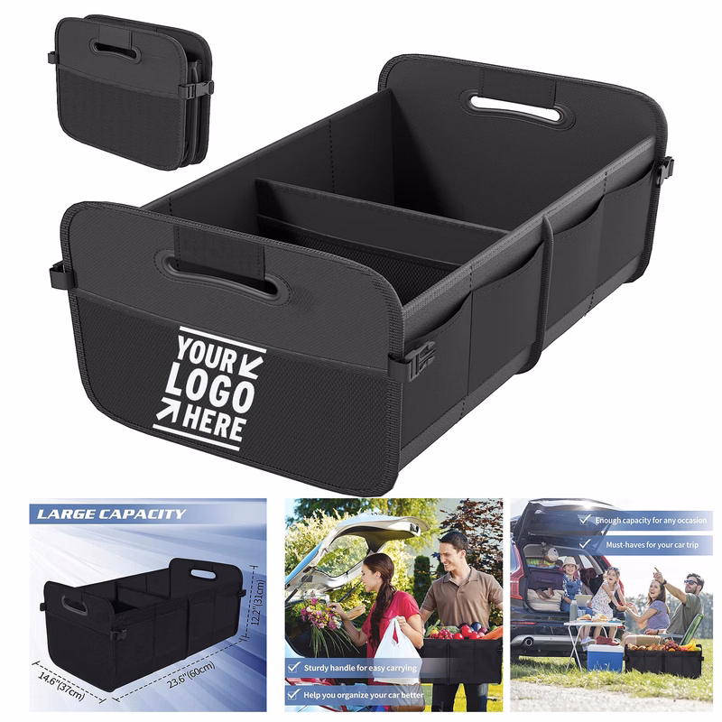 Car Trunk Collapsible Cargo Storage Organizer with 11 Pockets Reinforced Handles