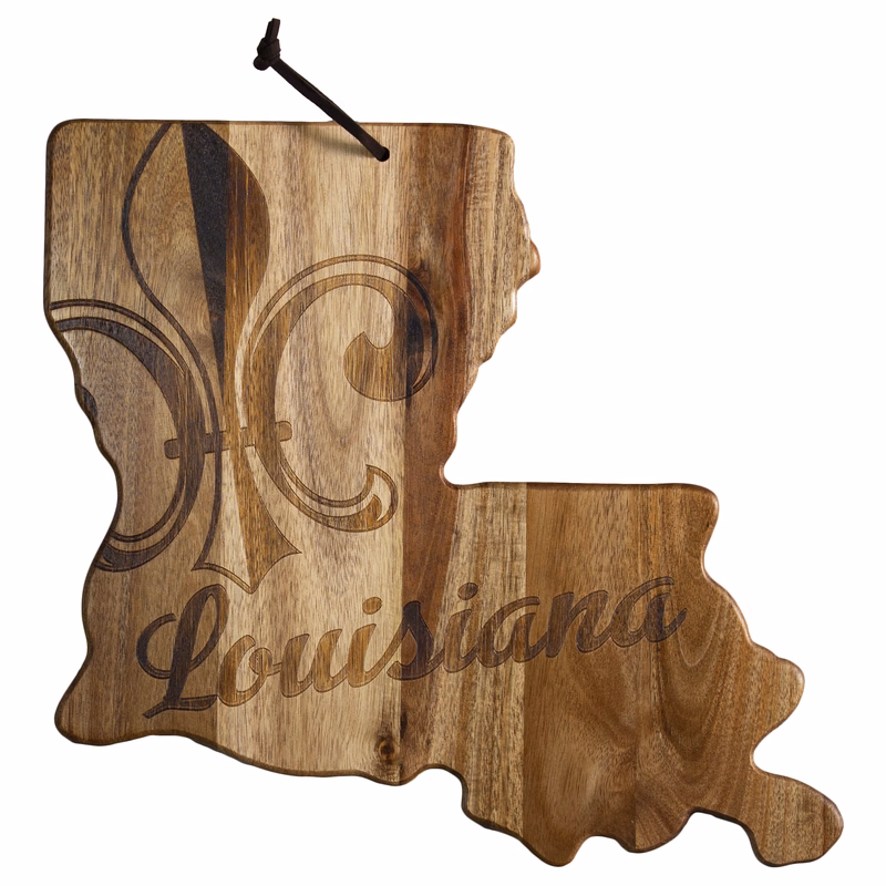 Rock & Branch® Origins Series Louisiana State Shaped Wood Serving and Cutting Board