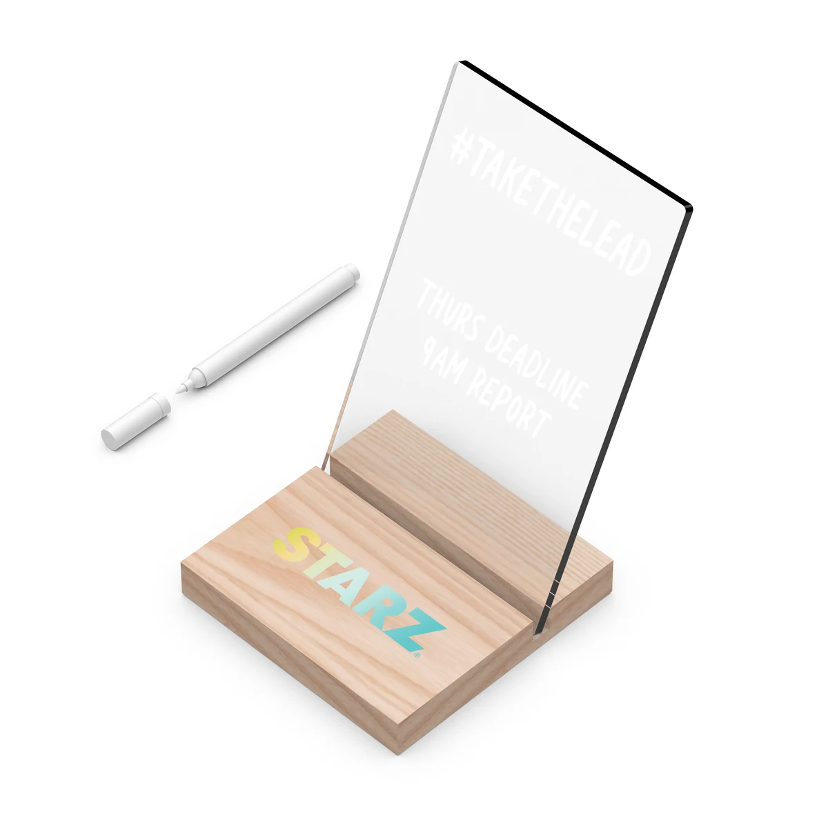 ClearPad Eco : Reusable transparent memo pad with maple wood base 1