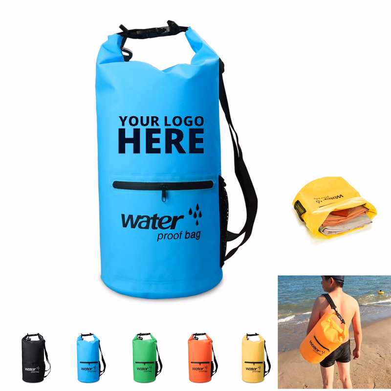 Waterproof Dry Bag With Front Zippered Pocket