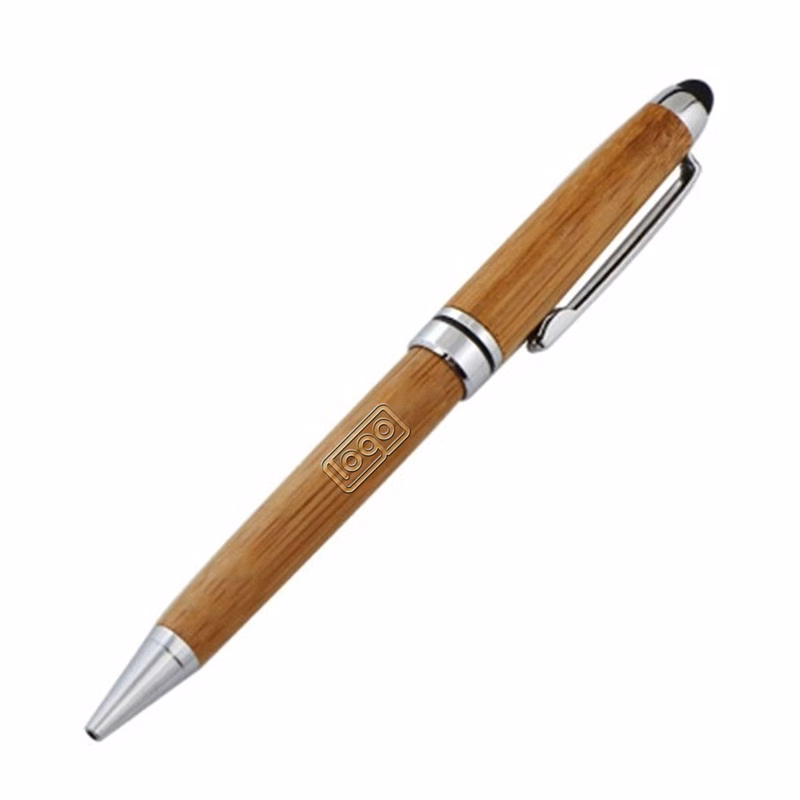 2-in-1 Bamboo Stylus Touchscreen Ballpoint Pen
