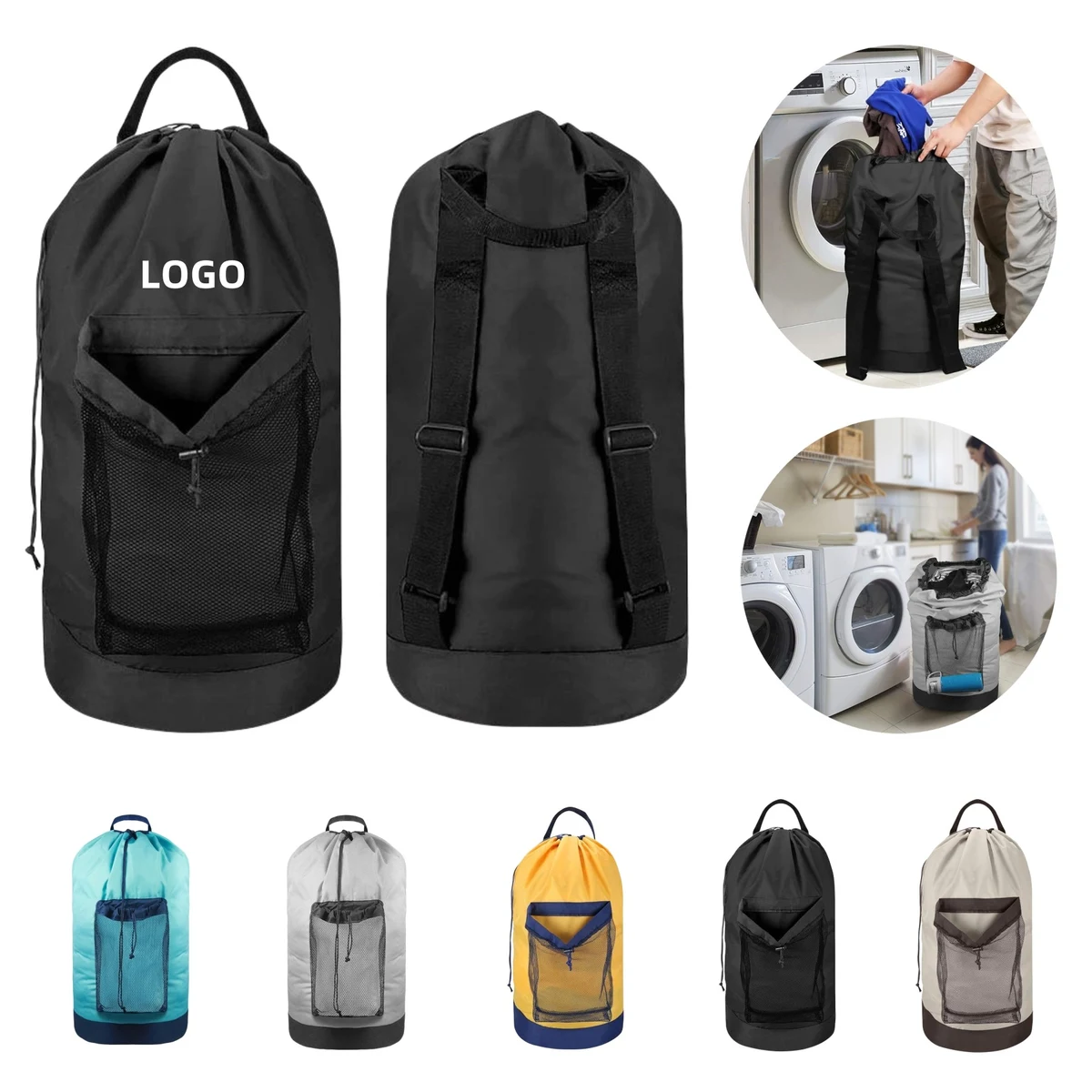 Drawstring Laundry Backpack 1