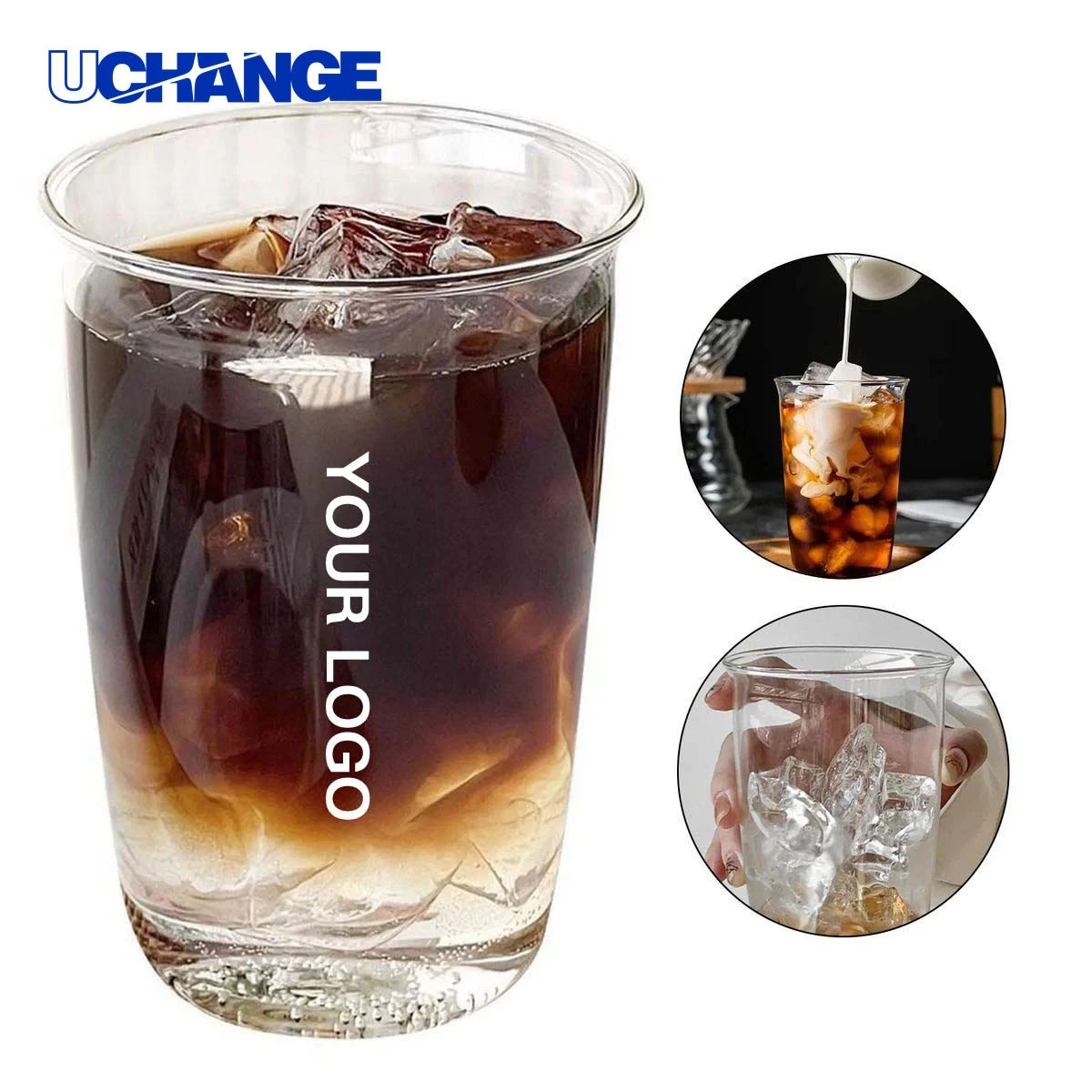 Glass Tumbler Drinkware 14oz Sleek for Home or Office Use 1