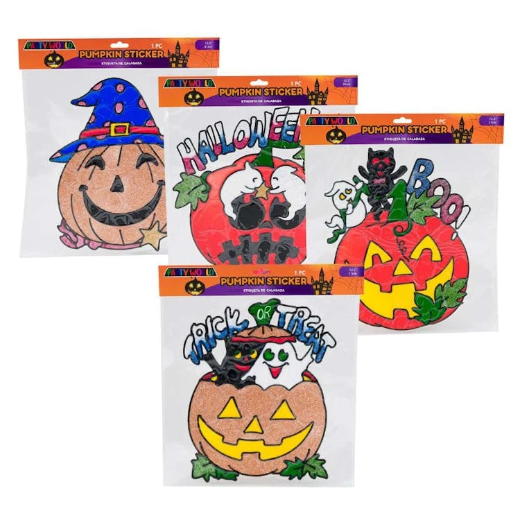 Halloween Pumpkin Sticker Dcor Assorted - 12.2" 1