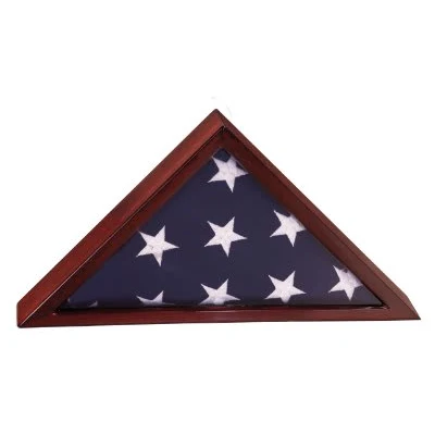 16 1/4" x 8 1/4" Rosewood Piano Finish Flag Display Case 1