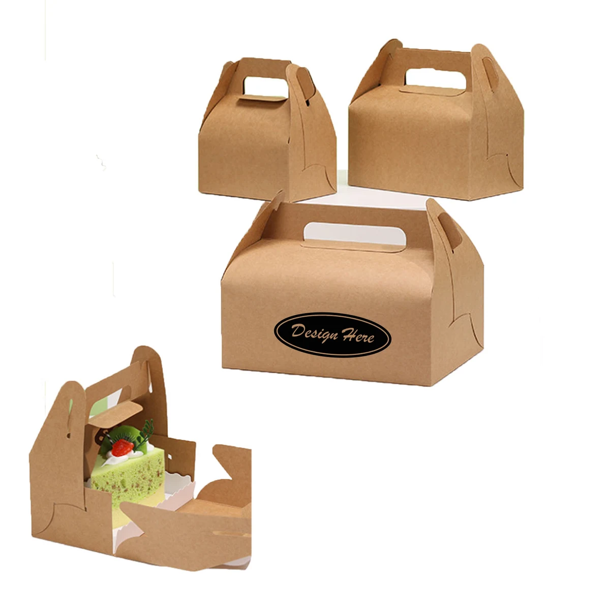 Eco-friendly Kraft Paper Cake Packaging Box for Bakeries 1