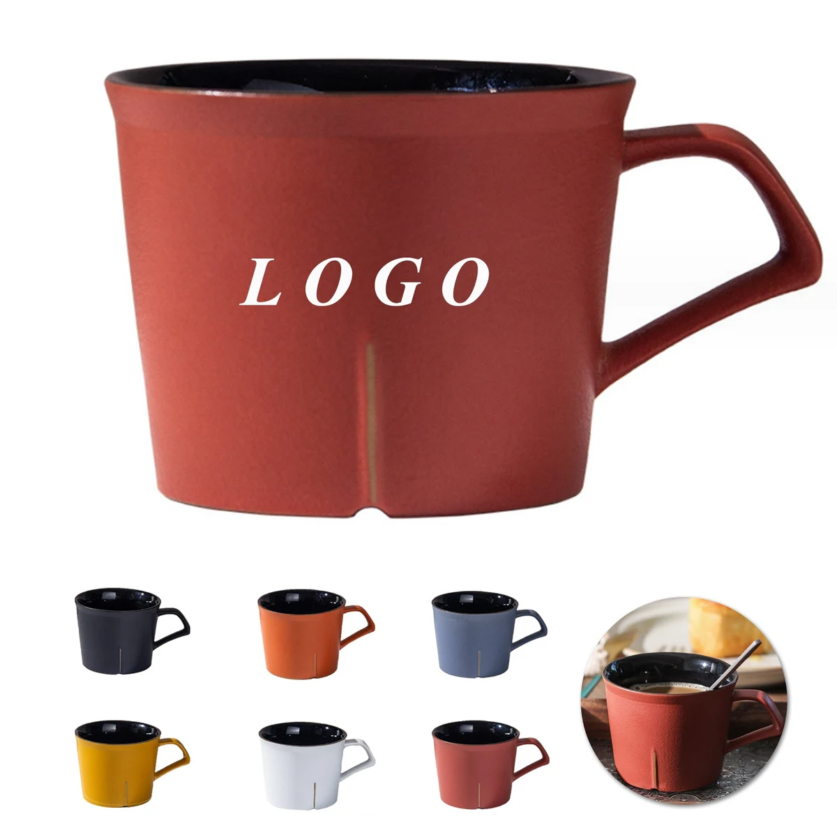 6 oz Matte Ceramic Latte Coffee Mug 1