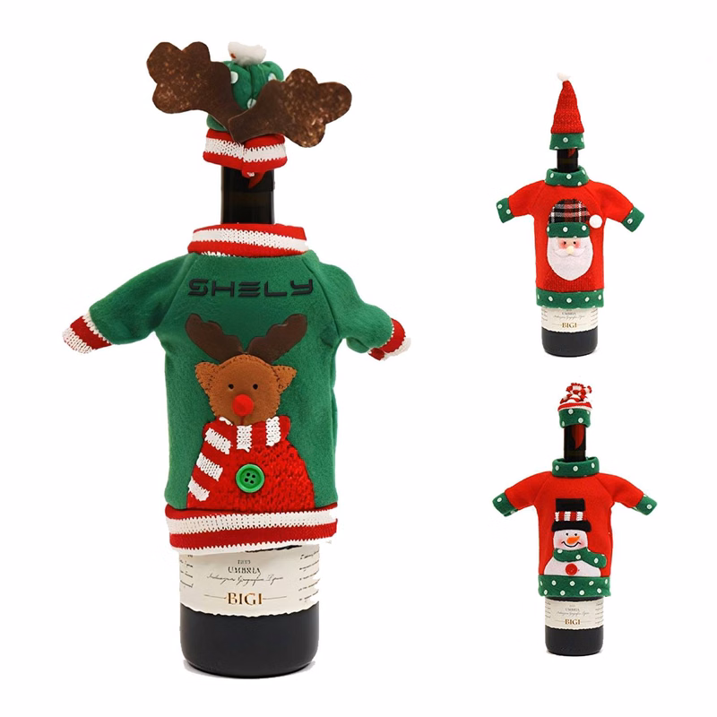 Christmas Cartoon Wine Bottle Cover