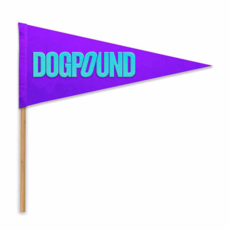12" x 30" Acrylic Felt Pennant with Wood Pole - Silk Screen