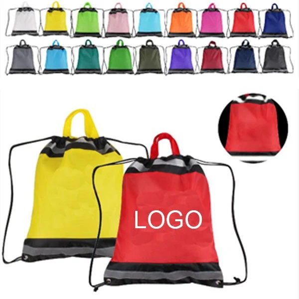 210D Reflective Drawstring Bag W/ Grommets 1
