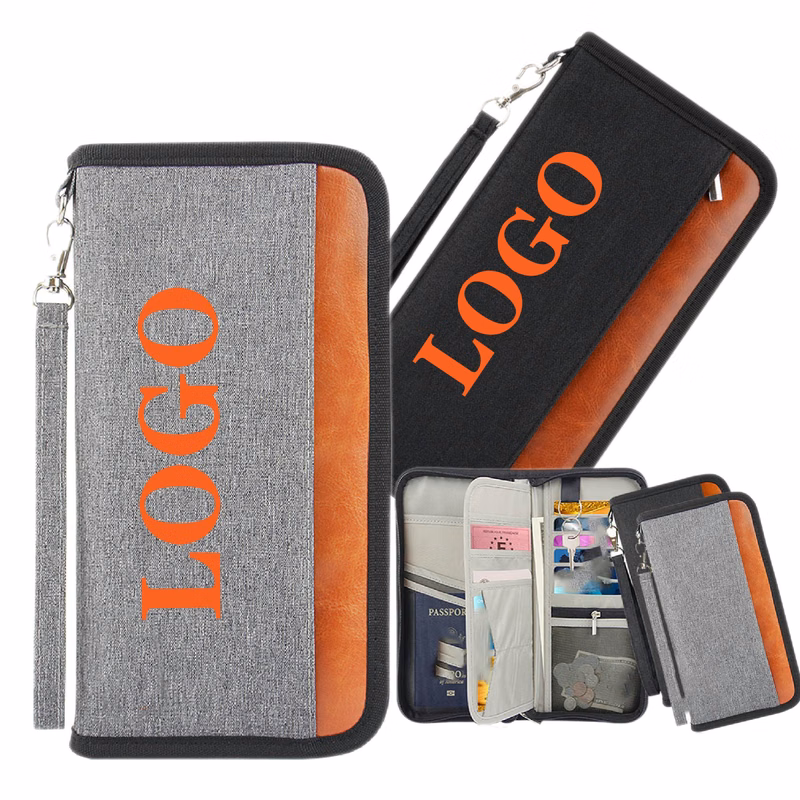 Zippered Document Case Passport Wallet