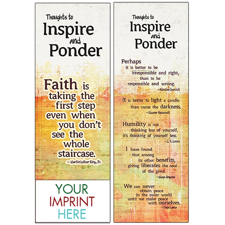 BOOKMARK - Thoughts To Inspire & Ponder Bookmark 1