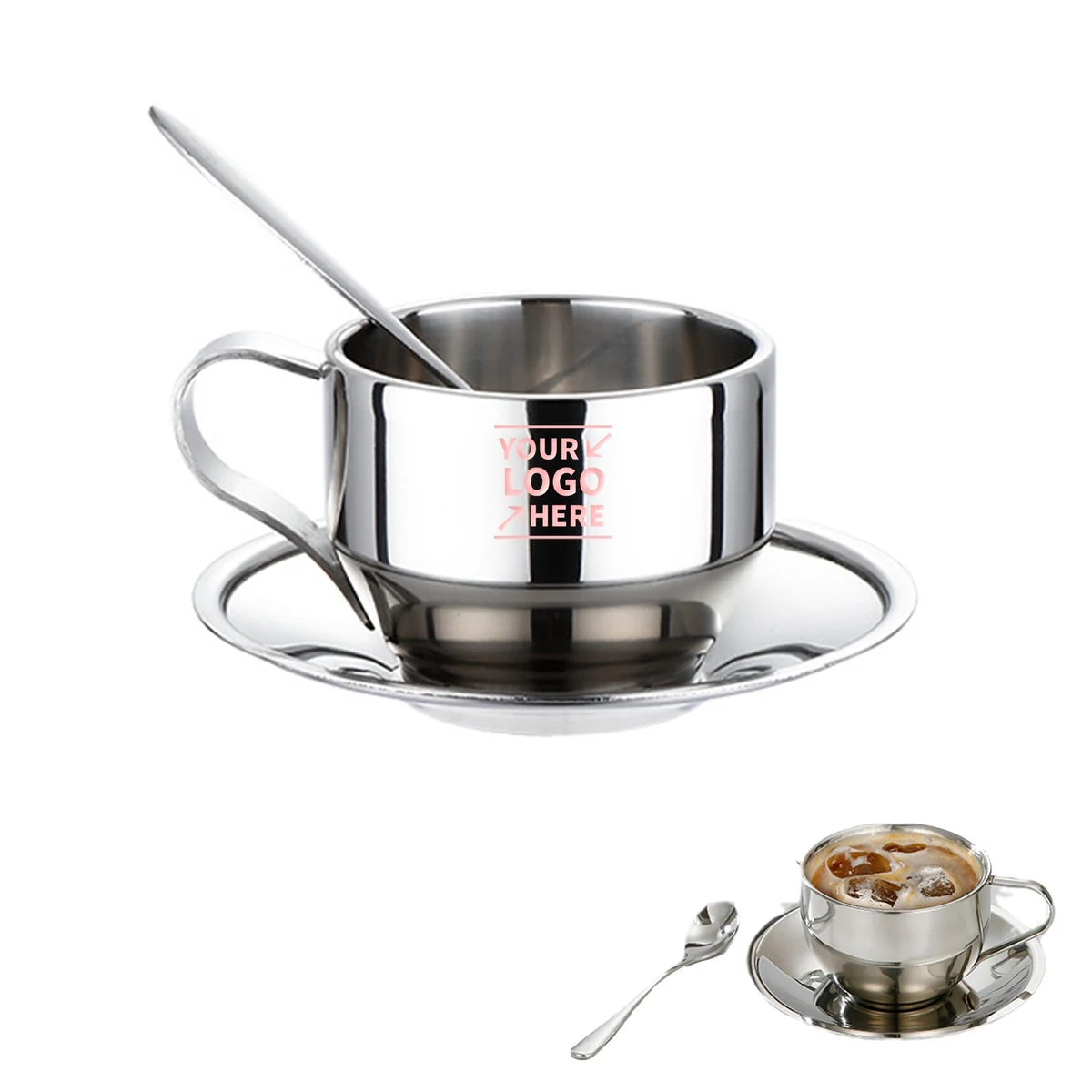 6Oz Stainless Steel Double Walled Coffee Mug 1