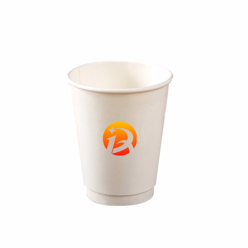 Double layer 12oz paper cup customizable logo