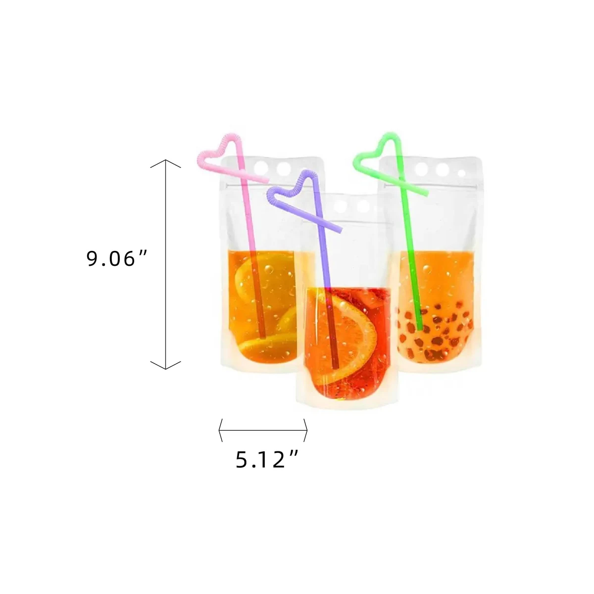 MOQ 30 pcs 17oz Transparent Reclosable Juice Pouch 1