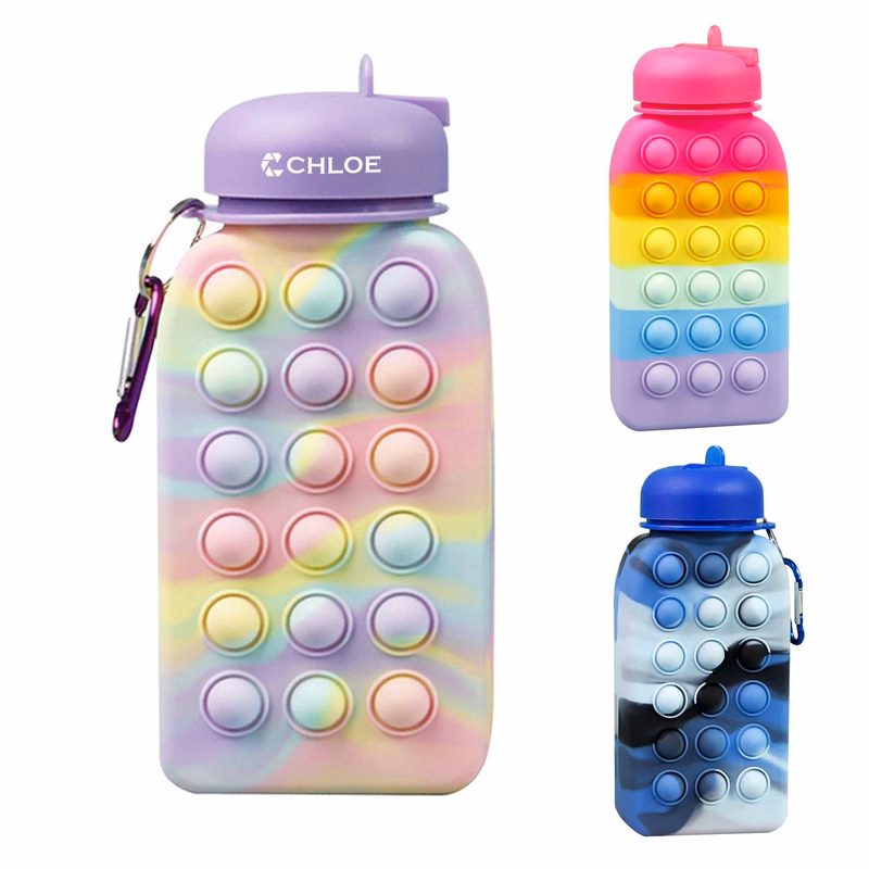 17oz Decompression Portable Bubbles Folding Water Bottle