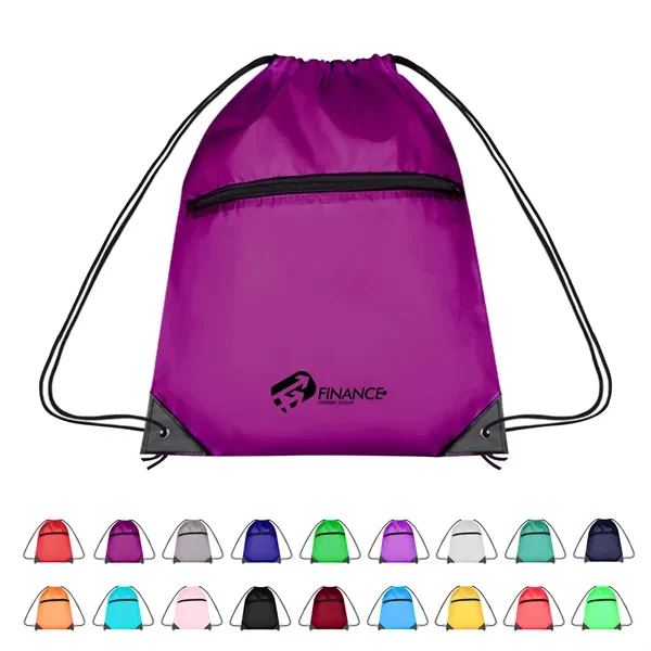 210D Cinch Bag w/Zipper pocket & Earbuds Slot 1