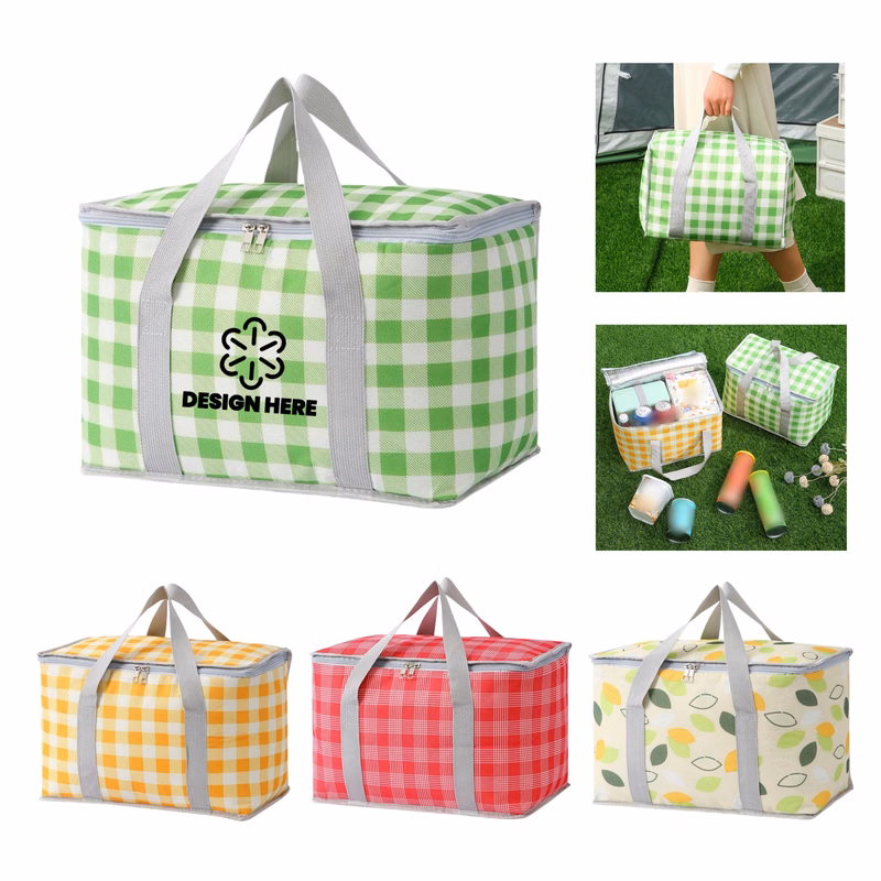 Oxford Checkered Insulated Picnic Tote Bag