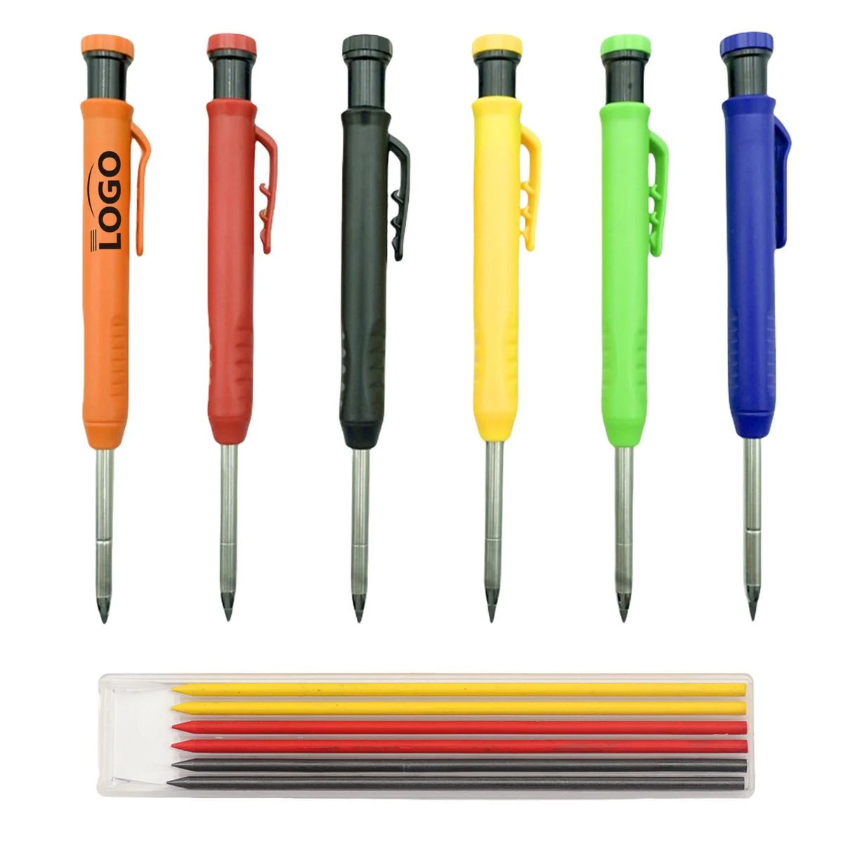 Long Nosed Deep Hole Tip Mechanical Carpenter Pencil Marker Set 1