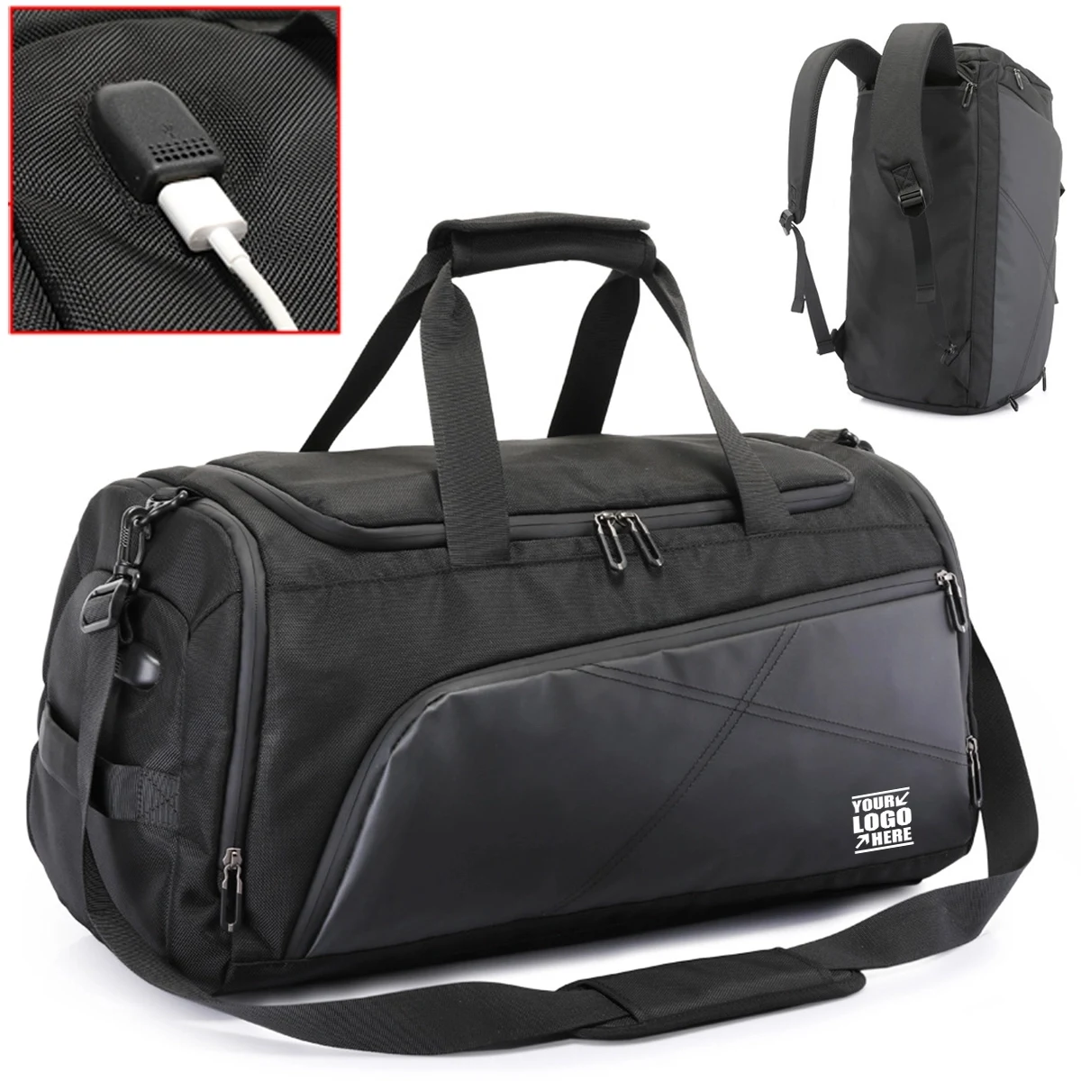 Duffle Bag With Usb Port 1