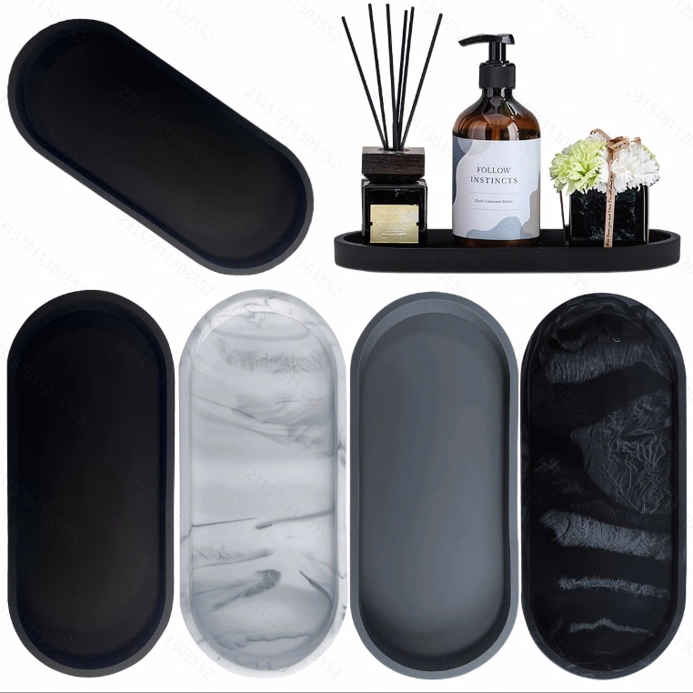Oval Bathroom Vanity Tray