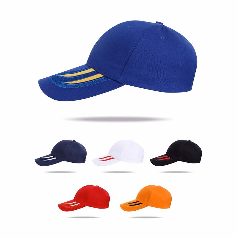 Stock 2-Tone Designed Cotton 6 Panel Cap w/Single Buckle Back Fastener