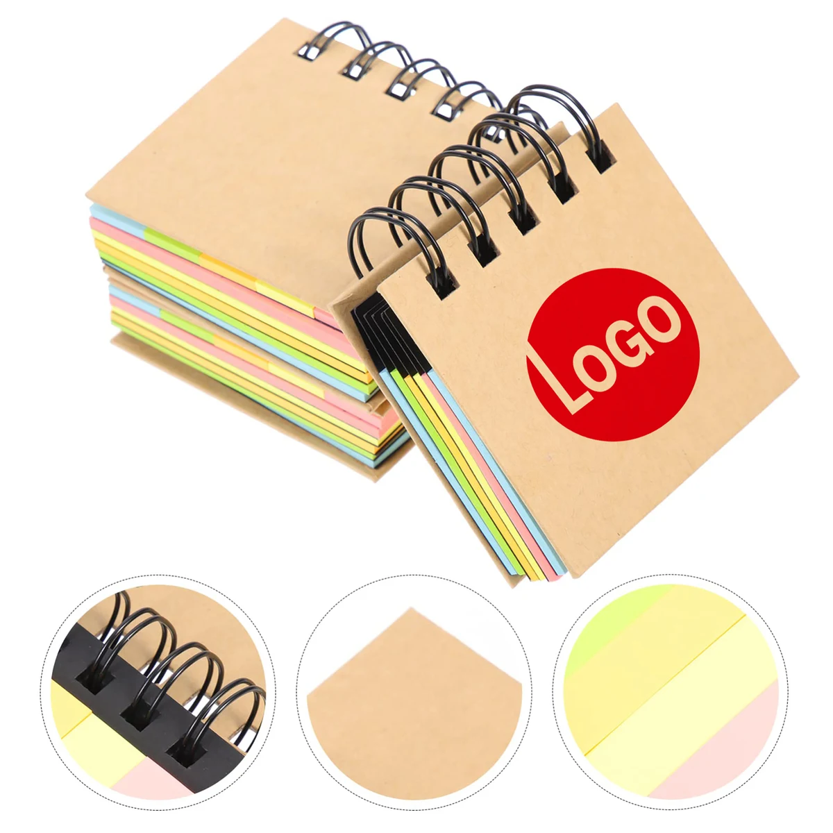 Colorful Sticky Notes Spiral Notebook with Flags and Large Pads 1