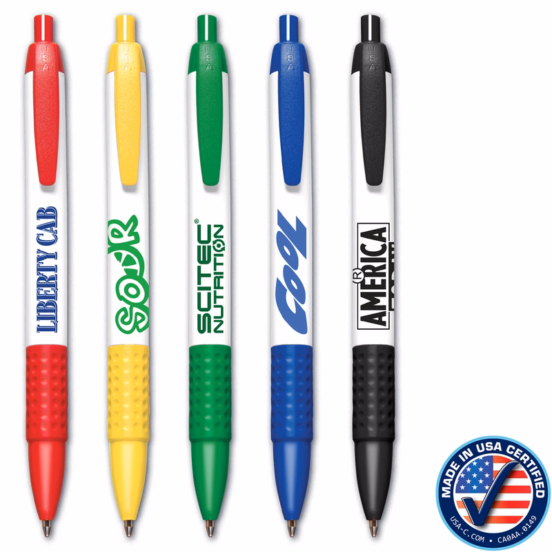 USA Liberty Grip Pen - White Barrel