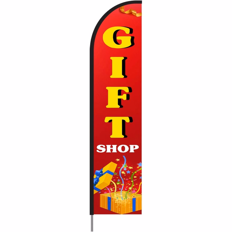 Gift Shop Feather Flag Kit 15' Feet Feather Flag Sign Outdoor Banner
