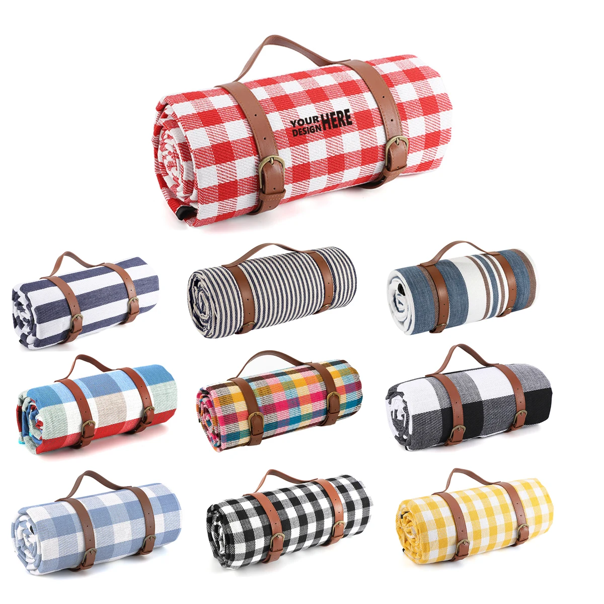 Outdoor Leather Carrying Handle Picnic Blanket 1