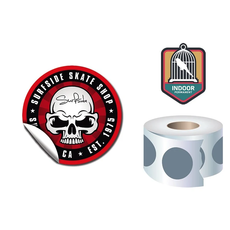 Roll Stickers / Decal - Indoor Permanent - 3.0" Diameter Round Shape 1