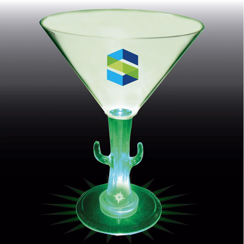 10oz Light Up Novelty Stem Plastic Martini Glass