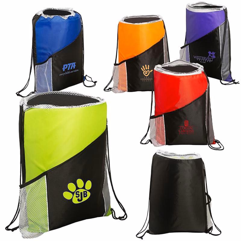 Sprint Angled Drawstring Sports Pack with Pockets