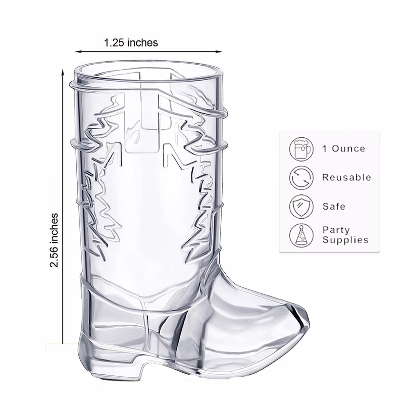 1 Oz Western Boot Shot wine Glass