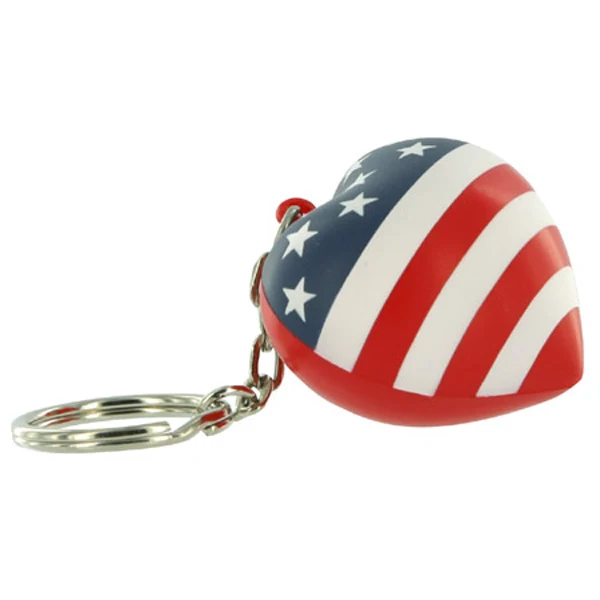 Patriotic Valentine Heart Stress Reliever Key Chain 1